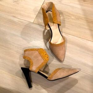 Franco Sarto 3.5 brown suede heels